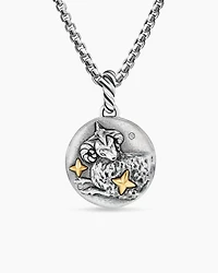 Aries Amulet in 18K Yellow Gold with Diamonds, 28.7mm