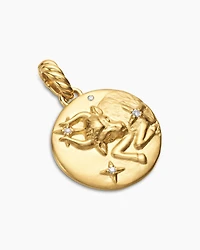 Taurus Amulet in 18K Yellow Gold with Diamonds, 28.7mm