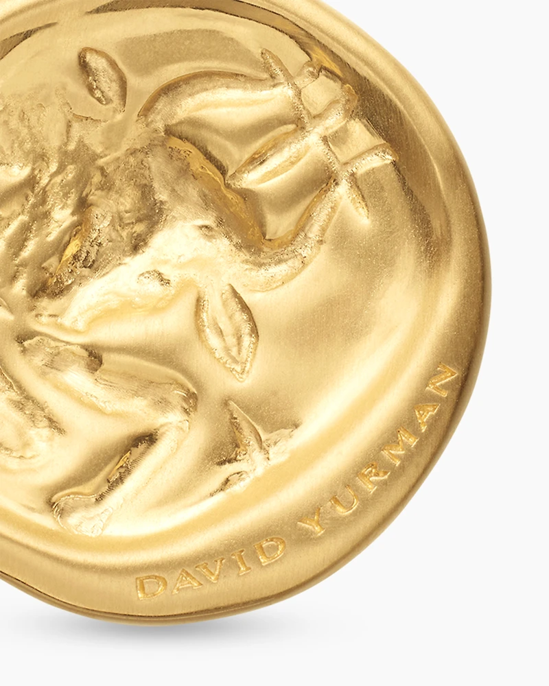 Taurus Amulet in 18K Yellow Gold with Diamonds, 28.7mm