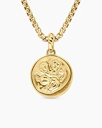 Gemini Amulet in 18K Yellow Gold with Diamonds, 28.7mm