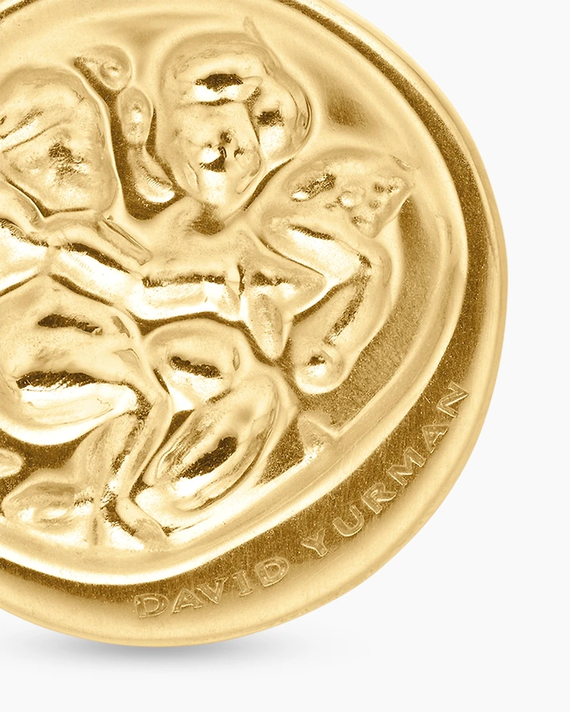 Gemini Amulet in 18K Yellow Gold with Diamonds, 28.7mm