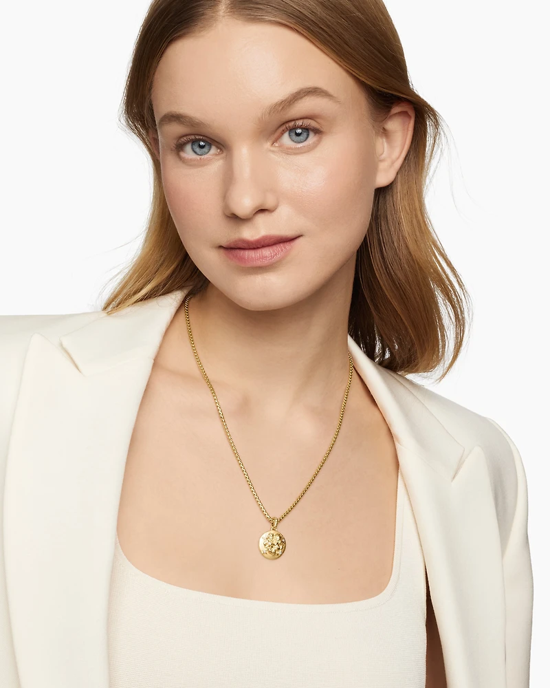 Gemini Amulet in 18K Yellow Gold with Diamonds, 28.7mm
