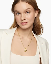 Gemini Amulet in 18K Yellow Gold with Diamonds, 28.7mm
