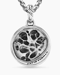 Gemini Amulet in Sterling Silver with 18K Yellow Gold and Diamonds, 19mm