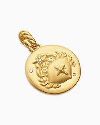 Cancer Amulet in 18K Yellow Gold with Diamonds, 28.7mm