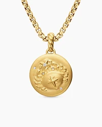 Cancer Amulet in 18K Yellow Gold with Diamonds, 28.7mm