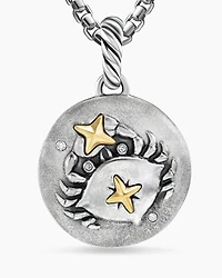 Cancer Amulet in 18K Yellow Gold with Diamonds, 28.7mm