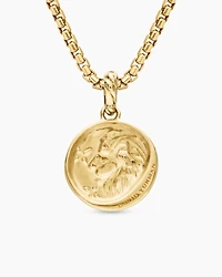 Leo Amulet in 18K Yellow Gold with Diamonds, 28.7mm