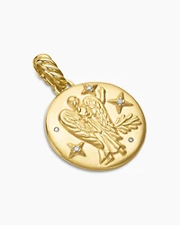 Virgo Amulet in 18K Yellow Gold with Diamonds, 28.7mm