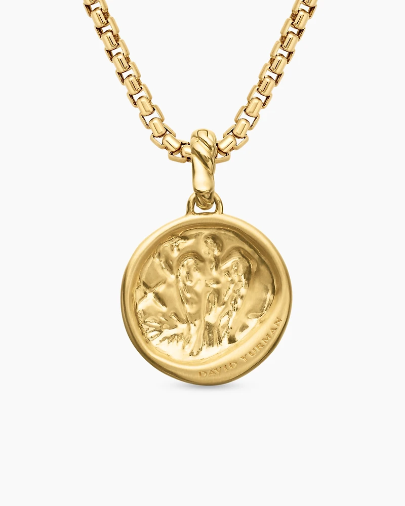 Virgo Amulet in 18K Yellow Gold with Diamonds, 28.7mm