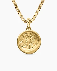 Virgo Amulet in 18K Yellow Gold with Diamonds, 28.7mm