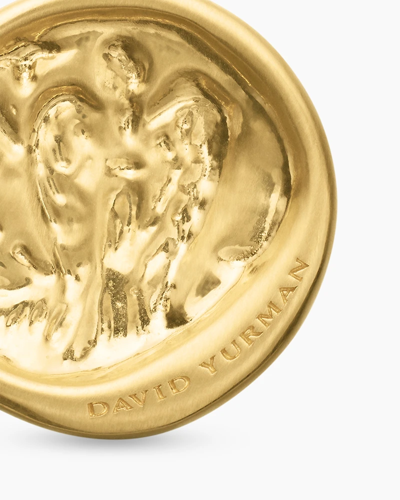 Virgo Amulet in 18K Yellow Gold with Diamonds, 28.7mm