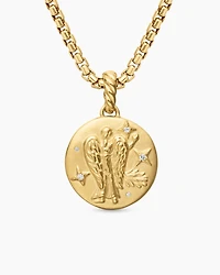 Virgo Amulet in 18K Yellow Gold with Diamonds, 28.7mm