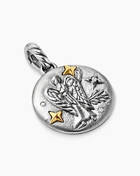 Virgo Amulet in 18K Yellow Gold with Diamonds, 28.7mm