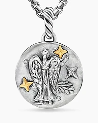 Virgo Amulet in 18K Yellow Gold with Diamonds, 28.7mm