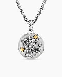 Virgo Amulet in 18K Yellow Gold with Diamonds, 28.7mm