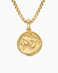 Libra Amulet in 18K Yellow Gold with Diamonds, 28.7mm