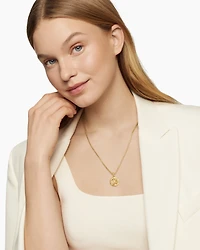 Libra Amulet in 18K Yellow Gold with Diamonds, 28.7mm