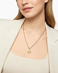 Libra Amulet in 18K Yellow Gold with Diamonds, 28.7mm