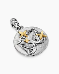Libra Amulet in 18K Yellow Gold with Diamonds, 28.7mm
