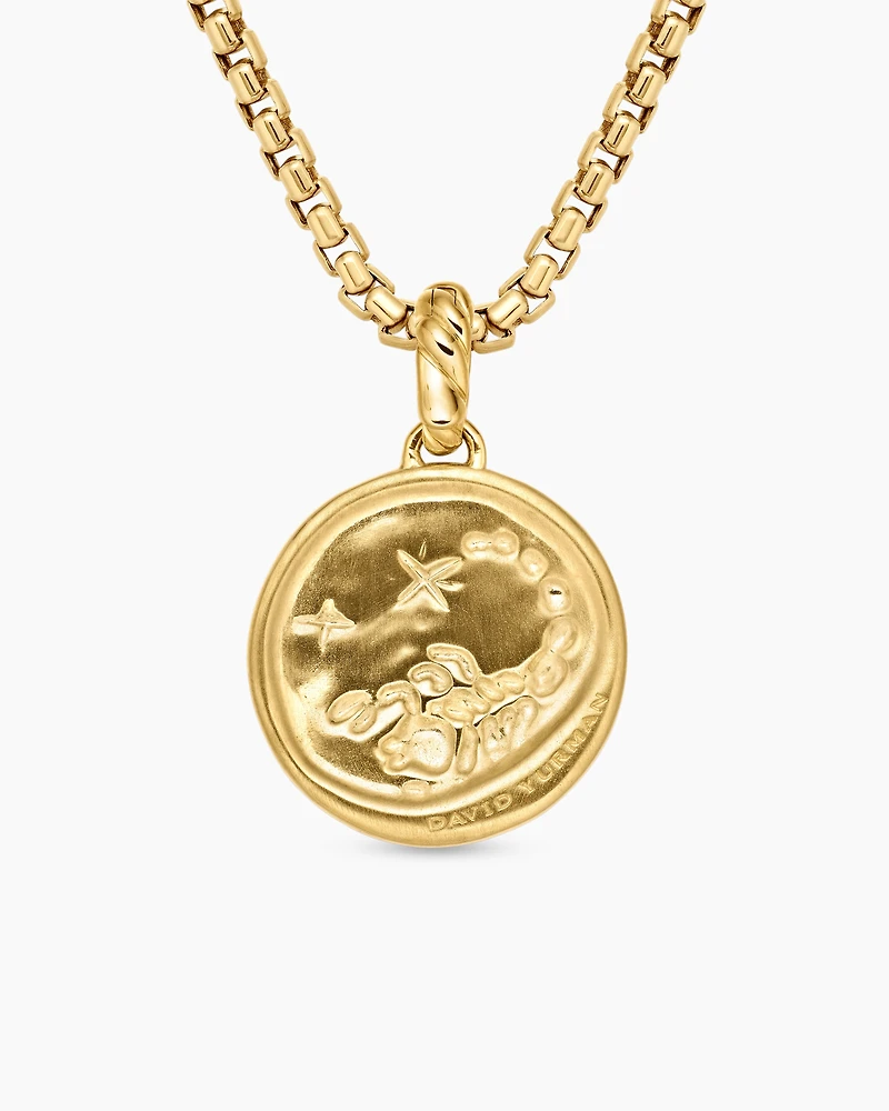 Scorpio Amulet in 18K Yellow Gold with Diamonds, 28.7mm