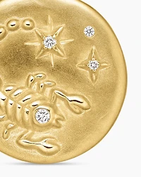 Scorpio Amulet in 18K Yellow Gold with Diamonds, 28.7mm