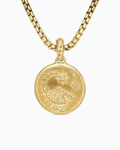 Scorpio Amulet in 18K Yellow Gold with Diamonds, 28.7mm