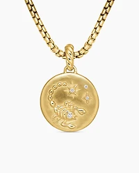 Scorpio Amulet in 18K Yellow Gold with Diamonds, 28.7mm