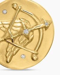 Sagittarius Amulet in 18K Yellow Gold with Diamonds, 28.7mm