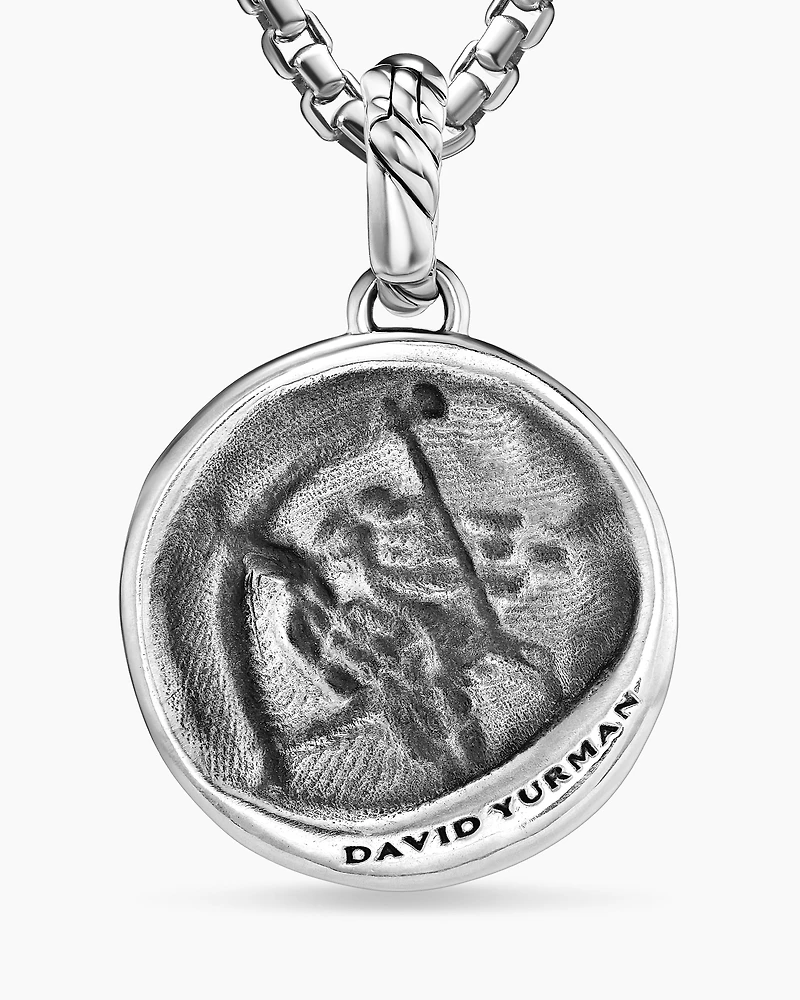 Sagittarius Amulet in Sterling Silver with 18K Yellow Gold and Diamonds, 19mm