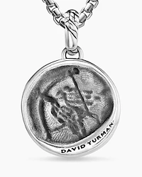 Sagittarius Amulet in Sterling Silver with 18K Yellow Gold and Diamonds, 19mm