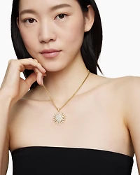 Starburst Pendant in 18K Yellow Gold with Full Pavé Diamonds, 33.7mm