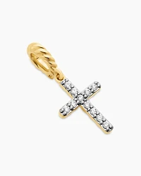 Cable Collectibles® Cross Amulet in 18K Yellow Gold with Diamonds, 11.4mm