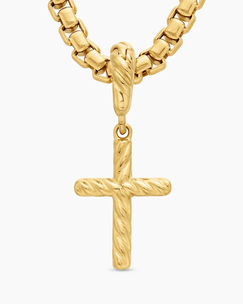Cable Collectibles® Cross Amulet in 18K Yellow Gold with Diamonds, 11.4mm