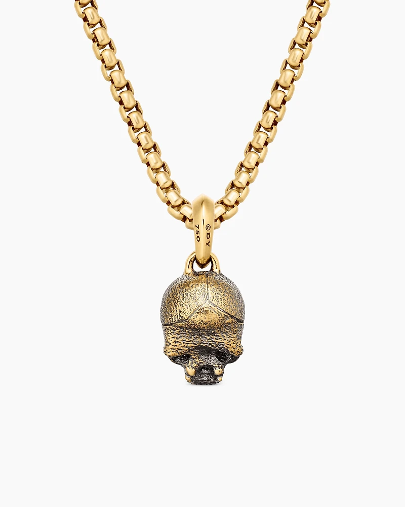 Memento Mori Skull Amulet in 18K Yellow Gold