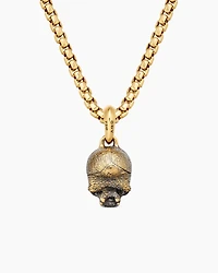 Memento Mori Skull Amulet in 18K Yellow Gold