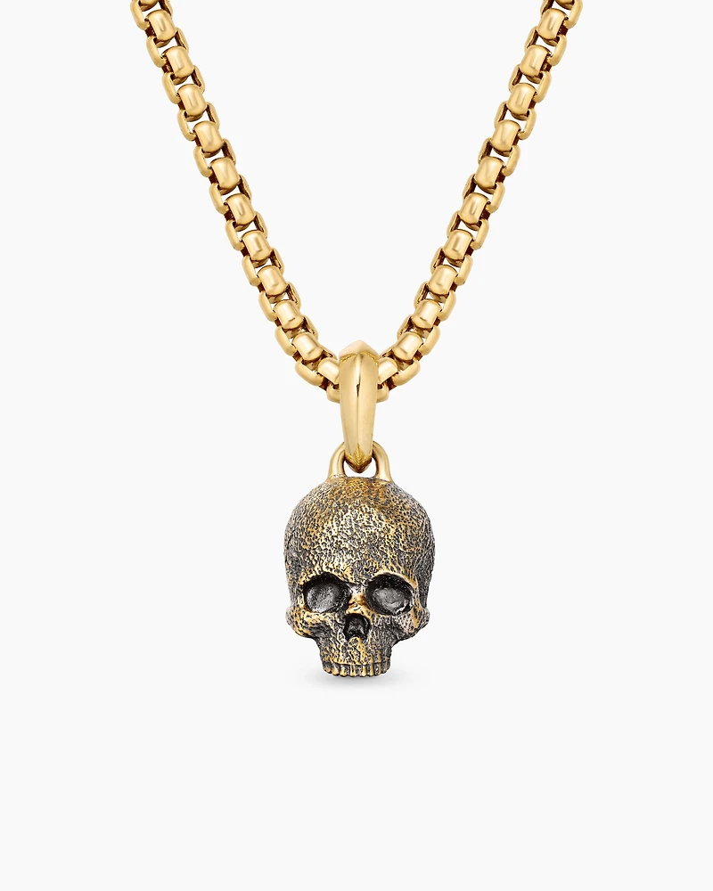 Memento Mori Skull Amulet in 18K Yellow Gold