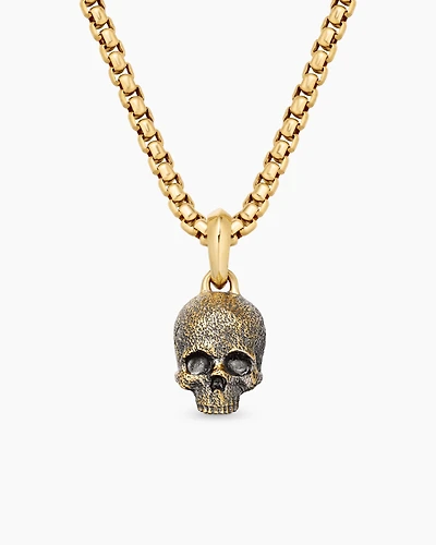 Memento Mori Skull Amulet in 18K Yellow Gold
