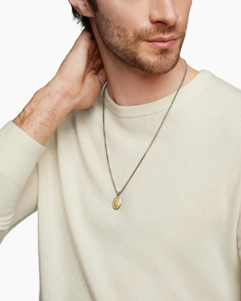 Petrvs® Bee Amulet in Sterling Silver with 18K Yellow Gold, 29mm