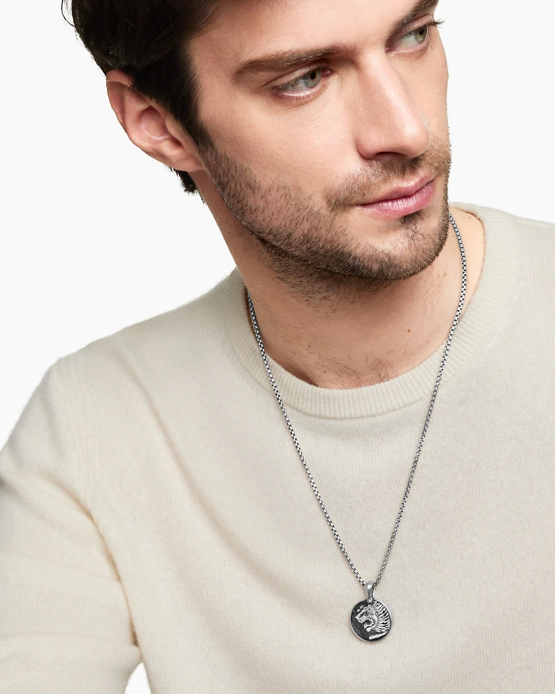 Petrvs® Lion Amulet in Sterling Silver, 35mm