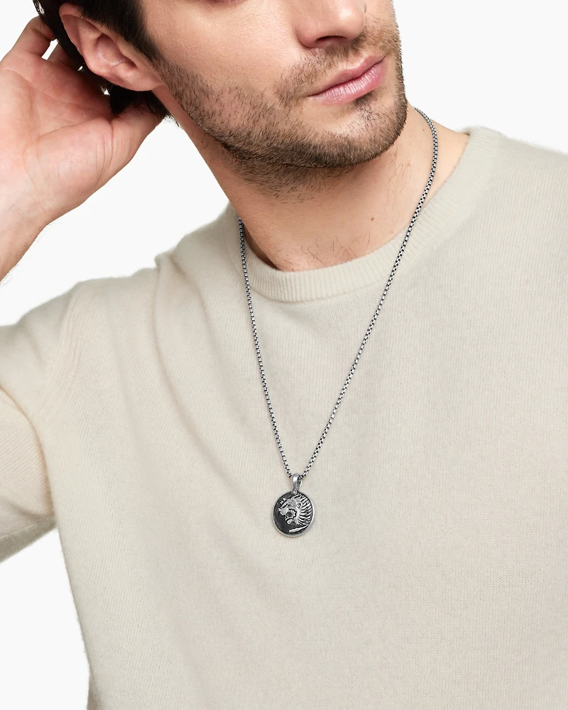 Petrvs® Lion Amulet in Sterling Silver, 35mm