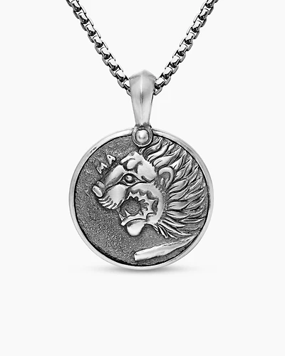 Petrvs® Lion Amulet in Sterling Silver, 35mm