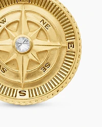 Maritime® Compass Amulet in 18K Yellow Gold with Centre Diamond, 29.5mm