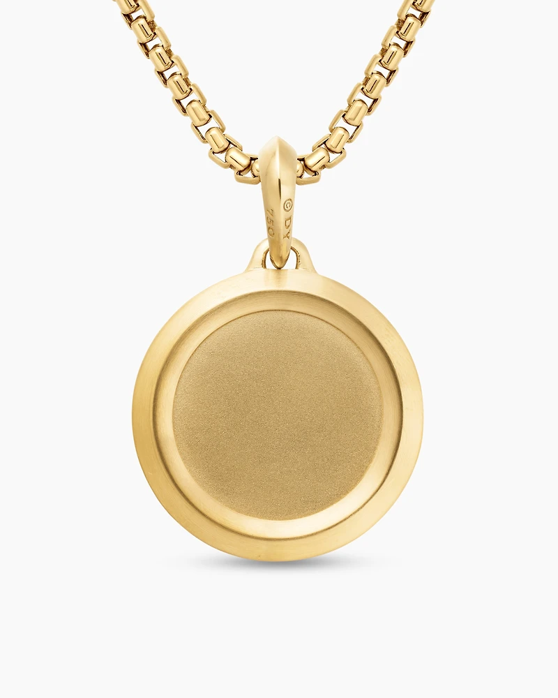 St. Christopher Amulet in 18K Yellow Gold with Diamonds, 34.5mm