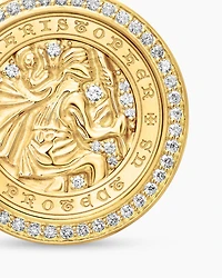 St. Christopher Amulet in 18K Yellow Gold with Diamonds, 34.5mm