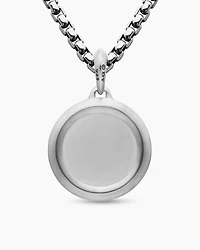 St. Christopher Amulet in Sterling Silver with Black Diamonds, 28.5mm