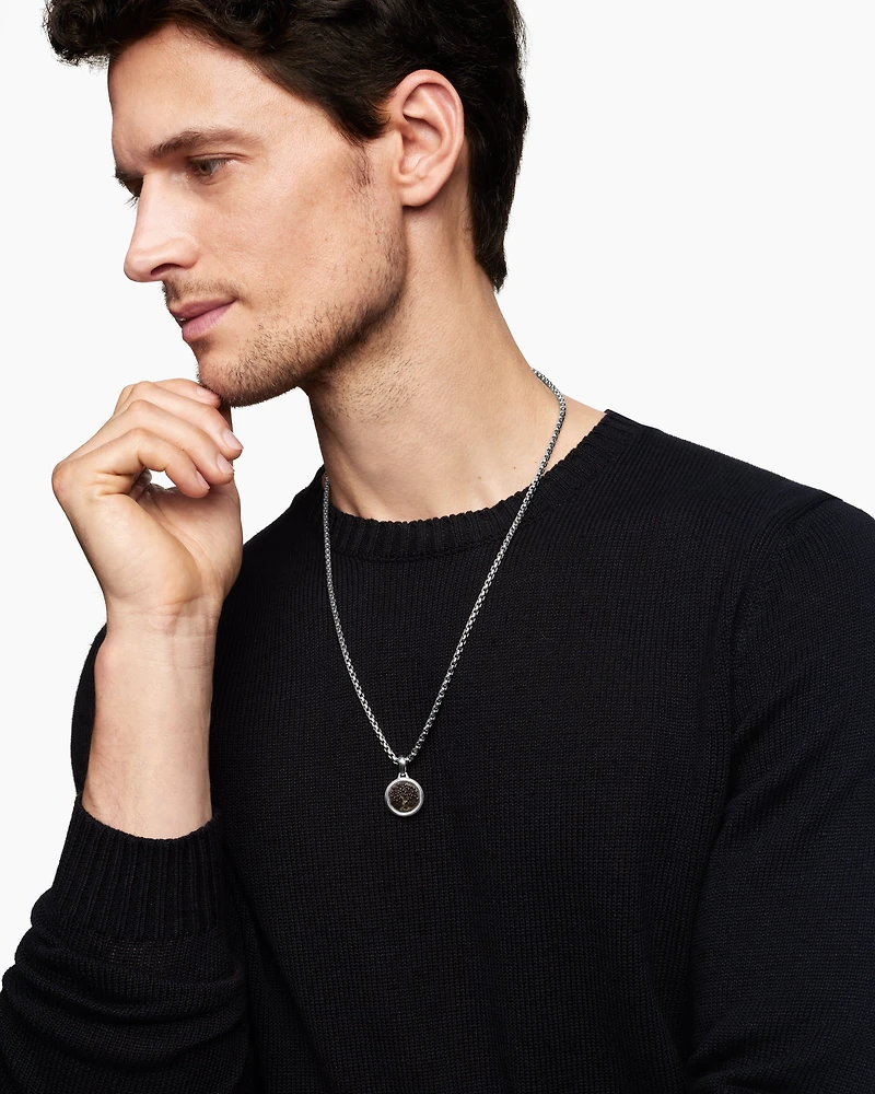 Tree of Life Amulet in Sterling Silver with Bronze, 22.8mm