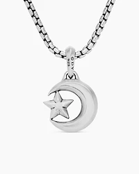 Star and Crescent Amulet in Sterling Silver, 28.3mm