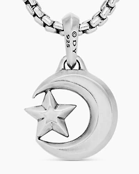 Star and Crescent Amulet in Sterling Silver, 28.3mm