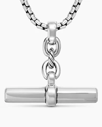 Lexington E/W Barrel Pendant in Sterling Silver with Diamonds, 32mm